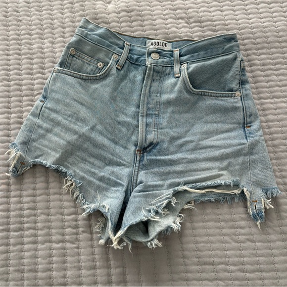 Agolde High Rise Vintage Cut off Distressed Shorts - Picture 1 of 4